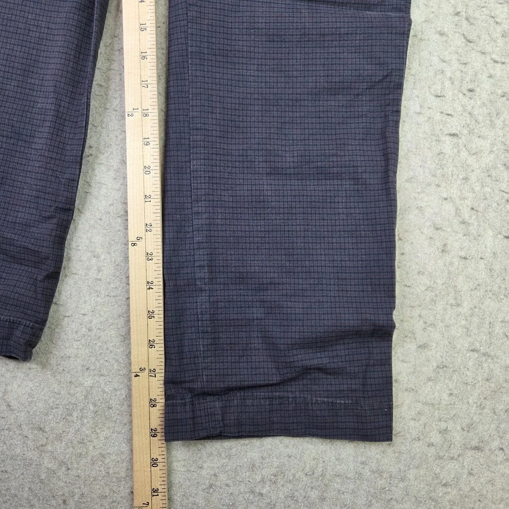 Banana Republic Slim Fit Chino Pants Mens 35x30 Blue Micro Check Stretch Flex